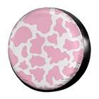  Pink Cow Print Spare Tire Cover Dust-proof Wheel Tire Cover Fit Trailer  Rv  