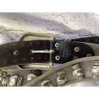Vintage Western Metal Mesh Studded Leather Belt Silver Black Size 32 1514