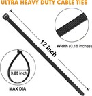Zip Ties  Razcc 1200pcs Black Cable Zip Ties 12 Inch  Heavy Duty Plastic Wire   
