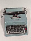 Vtg 1952 Olivetti Studio 44 Blue Portable Manual Typewriter   Og Case   Serviced