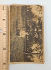 Snapshot Vintage Photo Little Girl Large Child Doll Toys Outside Trees Landscape