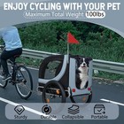 Large Dog Bike Trailer 100lb Foldable Pet Carrier 20  Fat Tires Hitch Grey
