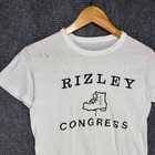 Vintage 60s Rizley For Congress T Shirt White Kids Graphic Political Tee