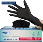 Yotu Black Disposable Nitrile Latex   Powder Free 6-mil Gloves 100 Count  Textur