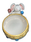 Easter Candy Dish Papel Ceramic Bowl Easter Eggs Bunny Rabbit