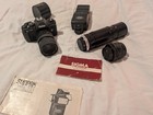 Vintage 35mm Film Camera Bundle  Vivitar V3800n Slr And Assorted Lenses acces 