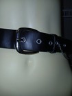 Women s Wide Waist Belt M Black silver Skull Gothic Chain  Adjustable Buckle