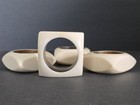 Vintage Mcm Bone  Bakelite  Napkins Rings   Set Of Four  4  Square 