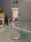 Antique Glass Apothecary Bottle W  Etched Label   Stopper- Benzene C6h6