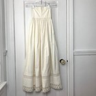 Vintage Cotton Baptismal Dress Under Skirt Or Slip Lace Cotton Pleating