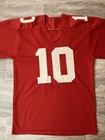 Vtg 1980s Clagary Stampeders Football Jersey  10 Sz M Red White Cfl Canadian
