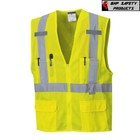 Portwest Us370 Atlanta Hi Vis Mesh Safety Vest With Reflective Tape   6 Pockets