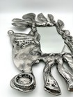 Vintage Mid Century Brutalist Aluminum Sculptured Hanging Mirror By Don Drumm 