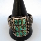 Vintage Navajo Turquoise Ring sterling Silver channel Inlay filework sz 9 5