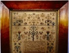 Mid 19th Century Adam   Eve  Verse   Motif Sampler By Hannah Hare Aged 11 - 1847