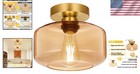 Vintage-inspired Amber Glass Ceiling Light - Perfect For Hallways   Kitchens