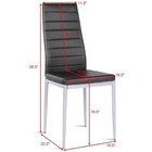 Set Of 4 Pvc Leather Dining Side Chairs Elegant Design Home Furniture Black New