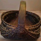 Antique Nc Primitive Buttocks Basket Split Oak Market Egg Gathring  W provenance