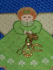 Painted Pony Luck Of The Irish Needlepoint Angel Finished Piece Green Charms 