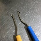 Vintage Latch Hook Rug Tool - Lot Of 2 - Blue   Orange - Plastic Handle -crafts