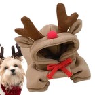 Reindeer Dog Costume Funny Pet Elk Cosplay Dress Winter Warm Jumpsuit Christmas