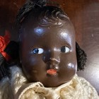 Rare Antique vintage African American Composition Doll Vgc 7    Tall 1920-30s