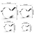 Bird Cookie Cutter Set - 5 Inch  4 5 Inch  4 3 2 Silver