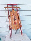 Vintage Flexible Flyer Iii Wooden Snow Sled Red Steel Decor Christmas Gift