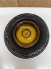 Vintage Goodyear Balloon Tire Ashtray Amber Glass Center Advertising