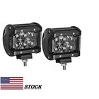 Cree Led 18w 4d Lens Flood Beam Off Road Work Light Bar Pair 