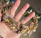 Vintage French Pink Beaded Wired Like Haskell Necklace  544 New Couture Tag