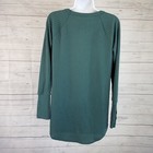 Chaser Womens Waffle Knit Top Sz Large Teal Green Long Sleeve
