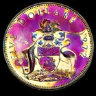 Commonwealth Of The Bahamas 92 5  Silver 5 Dollars 1972 Monster Rainbow Toning