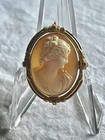 10k Gold Shell Cameo Pin Pendant - 3 7 Grams - 1 25    X 1   