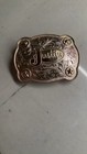 Belt Buckle Justin Engraved Silver Cowboy Western