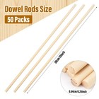 50pcs Wooden Dowel Rods 1 4 X 12 Inch Wood Sticks For Crafts  Precut Wooden    