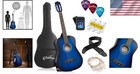 Complete 38-inch Beginner Acoustic Guitar Kit In Blue     Perfect For Students