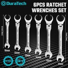 Duratech 6-pieces Ratcheting Wrench Set Open Flex-head Tubing Wrench Set 10-17mm