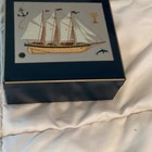 Vintage Otagiri Japan Nautical Ship Coasters In Case Black Lacquer Gibson Greeti
