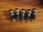 Lot Of Five  5  Vintage Dialco Lh62br5 Red Pilot Indicator Lamps Glass Lenses