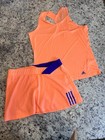      Adidas Tennis  Pickleball Golf Set Top Sz Xl   Skort Sz L Color Orange      Euc