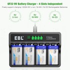 Ebl 9v 600mah  Li-ion Rechargeable Batteries   4-slot 9 Volt Lcd Charger Lot