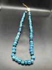 Vintage Cobalt Blue Trade Beads Glass Donuts   Necklace - 80   Beads 32      