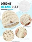 Winter Beanie Hat Scarf Gloves Warm Fleece Knit Hats Touch Screen Gloves Set