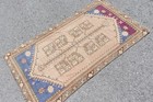 Vintage Accent Rug  3x5 1 Ft Turkish Rug  Beige Wool Rug