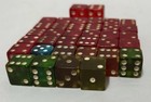 Vintage Translucent Red  Green  Yellow Dice Lucite  Bakelite  Mixed Lot Of 36