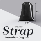 Shoulder Strap Laundry Bag Drawstring Lock Heavy Duty 30 X 40 Black