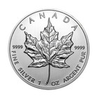 1 Oz Canadian Silver Maple Leaf Coin  random  - Lot Of 5 Coins