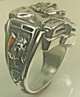 Artisan Made Haile Selassie Star Of David 10k Gold Accented Sterling Silver Ring