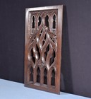 21  Tall Vintage French Solid Beech Wood Highly Carved Neo Gothic Panel